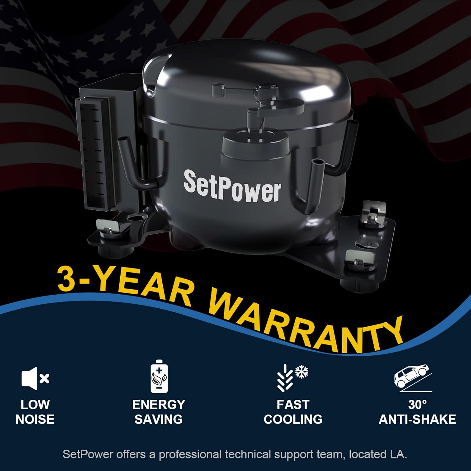 SetPower TC35 Portable Fridge Freezer, 12 Volt Refrigerator, Car Refrigerator, Electric Cooler with Wheels for Car and Home Use, -4℉-68℉, DC 12/24V, AC 110V, AC Adapter Included