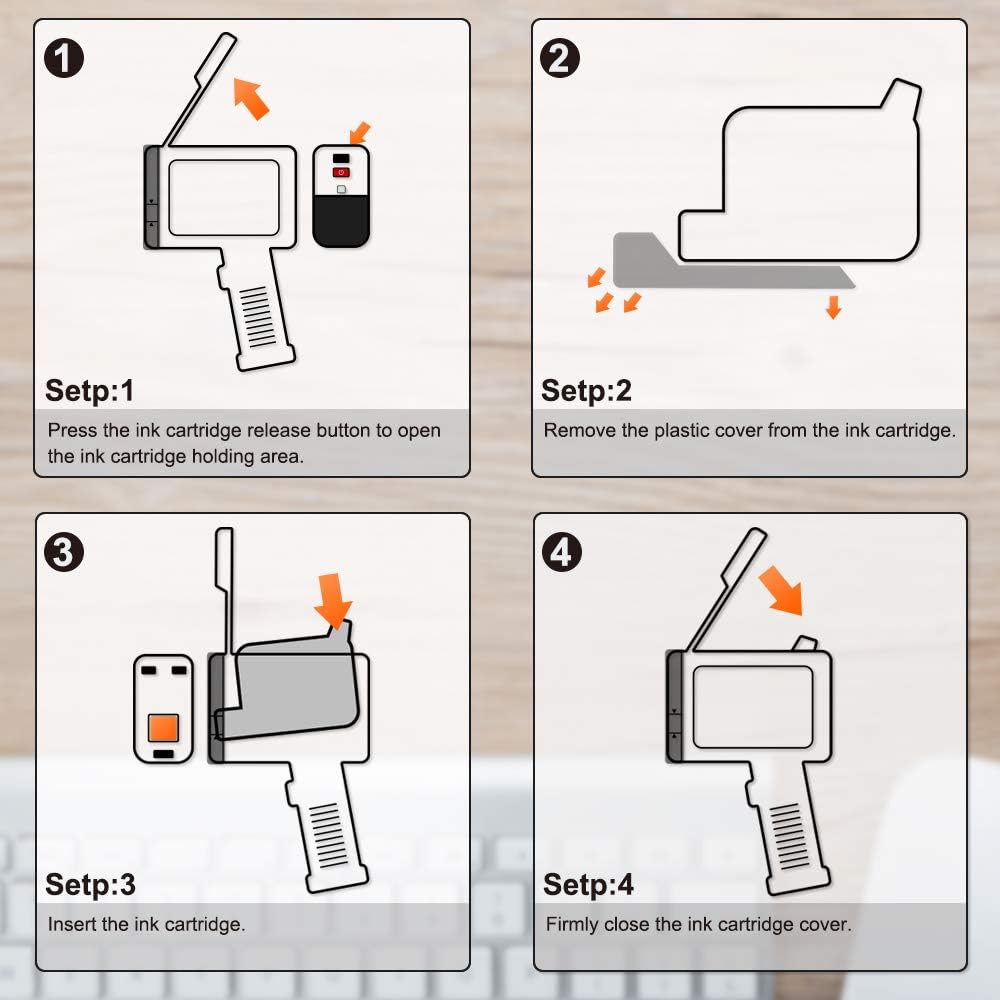 BT-2560N v4ink BENTSAI Original Aqueous Water Soluble Ink Cartridge Replacement for BENTSAI Handheld Inkjet Printer BT-HH6105B1 Black 1 Pack Pack of 2
