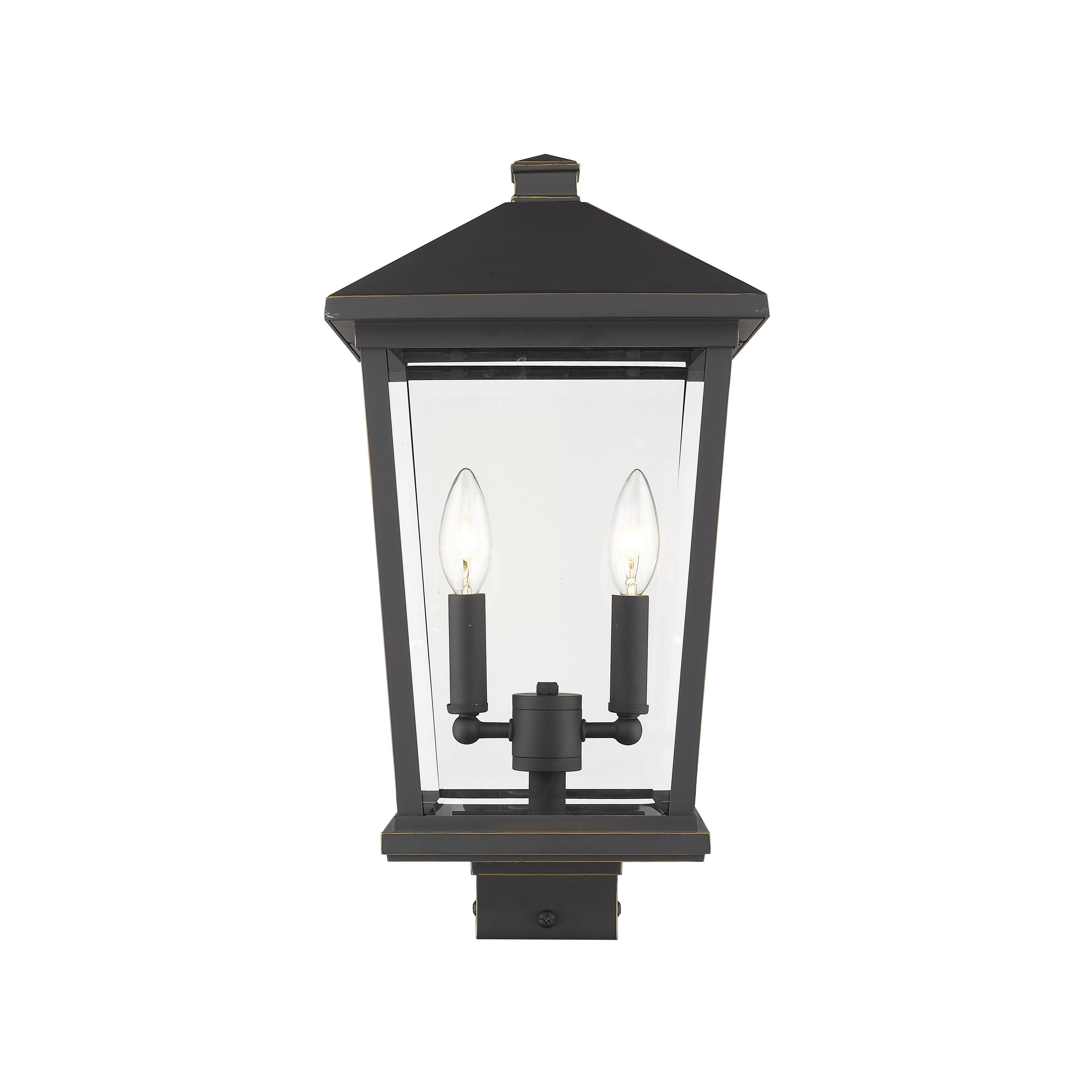 Z-Lite 568PHBS-ORB Beacon 2 Light Outdoor Post Mount Fixture in Oil Rubbed Bronze