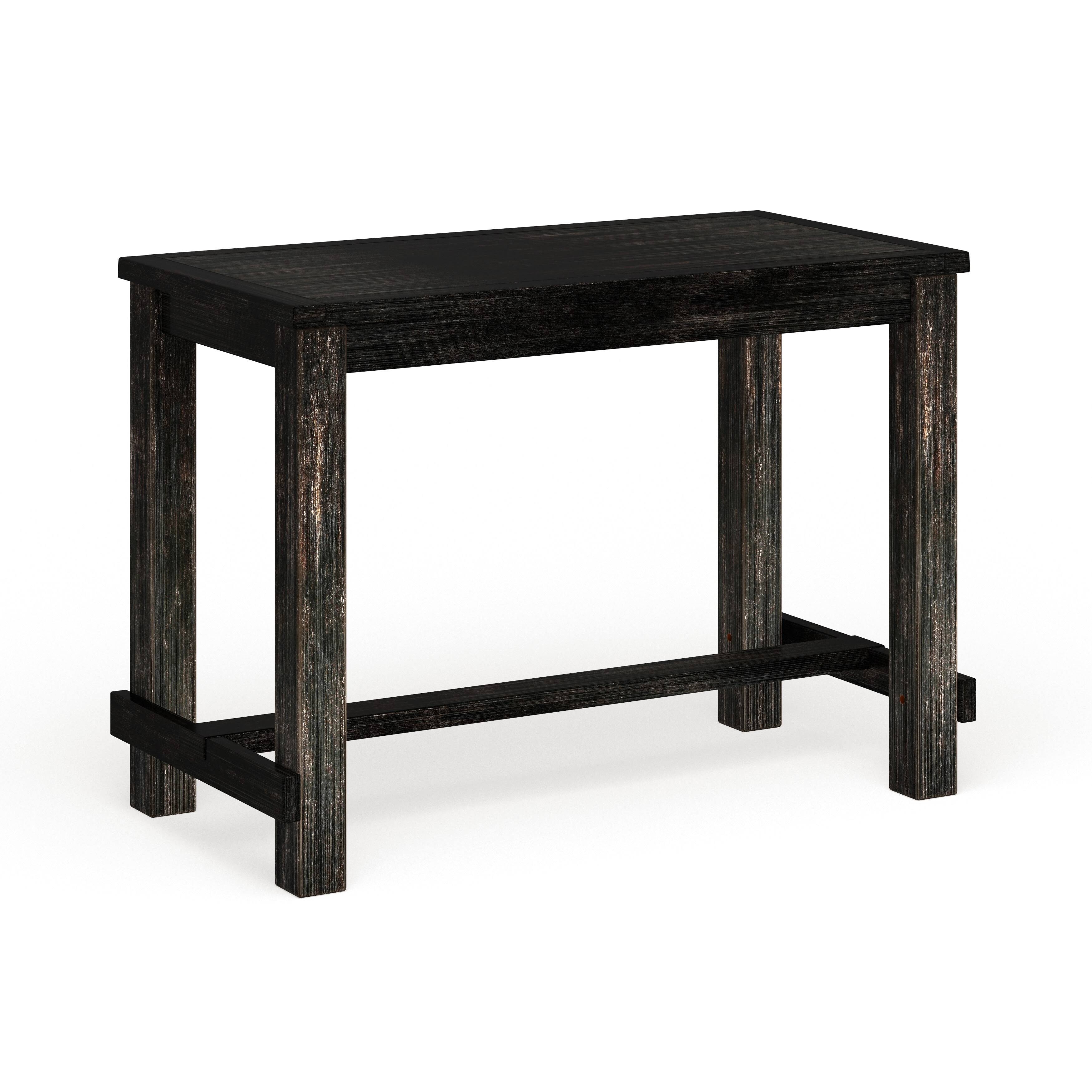 Furniture of America Vevo Black Solid Wood Bar Table Antique