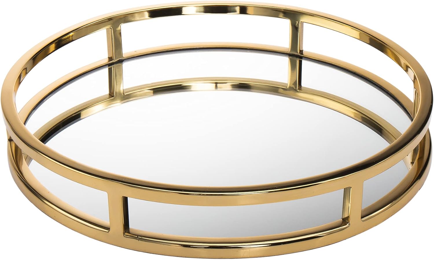 Serving Tray Platter Aspen Gold by Godinger - Round Pack of 2