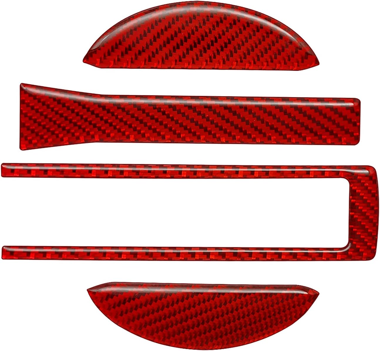 RUIANTE Compatible with Carbon Fiber Car Fuel Tank Cap Panel Cover Trim Sticker Decorate Accessories for Jeep Wrangler JL JLU 2018 2019 2020 2021 (4Pcs Red)