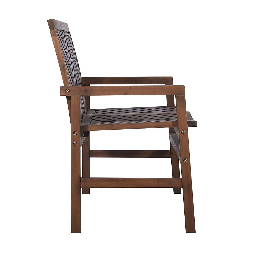 Walker Edison - Patio Outdoor Windsor Acacia Wood Garden Bench - Dark Brown