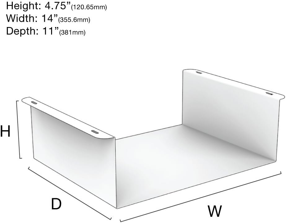 Oeveo Under Mount 445-14W x 4.75H x 11D | Under Desk Computer Mount for SFF Computers | UCM-445 Pack of 2
