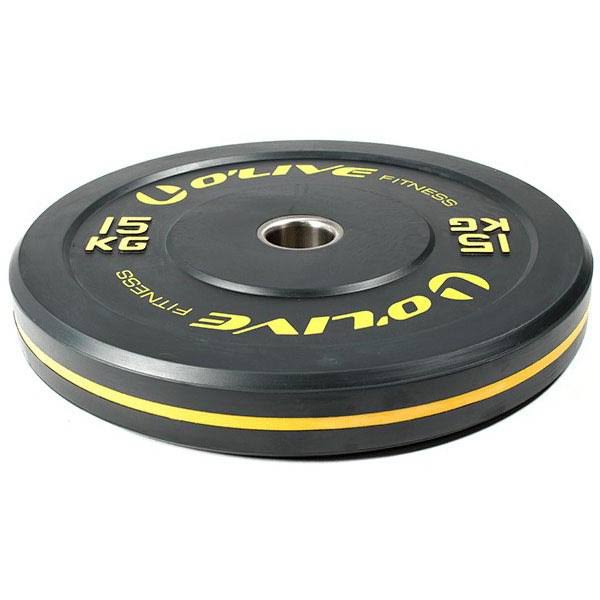 O&live Rubber Olympic Disc 15 kg Black Yellow
