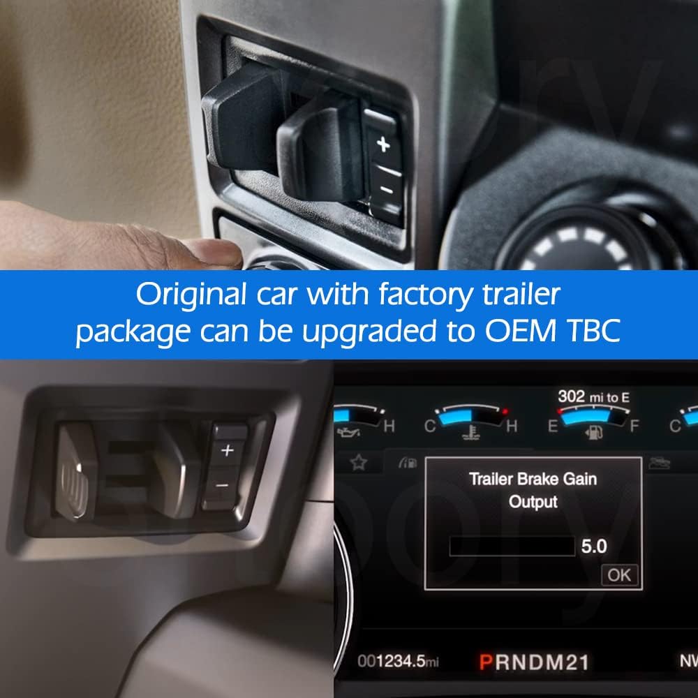 F150 Brake Controller, F150 Trailer Brake Controller with Trailer Package Upgradable, Program Activated Gauge Function, Crafted with Overload Protection and Safety Certified OEM Chip JL3Z2C006AA