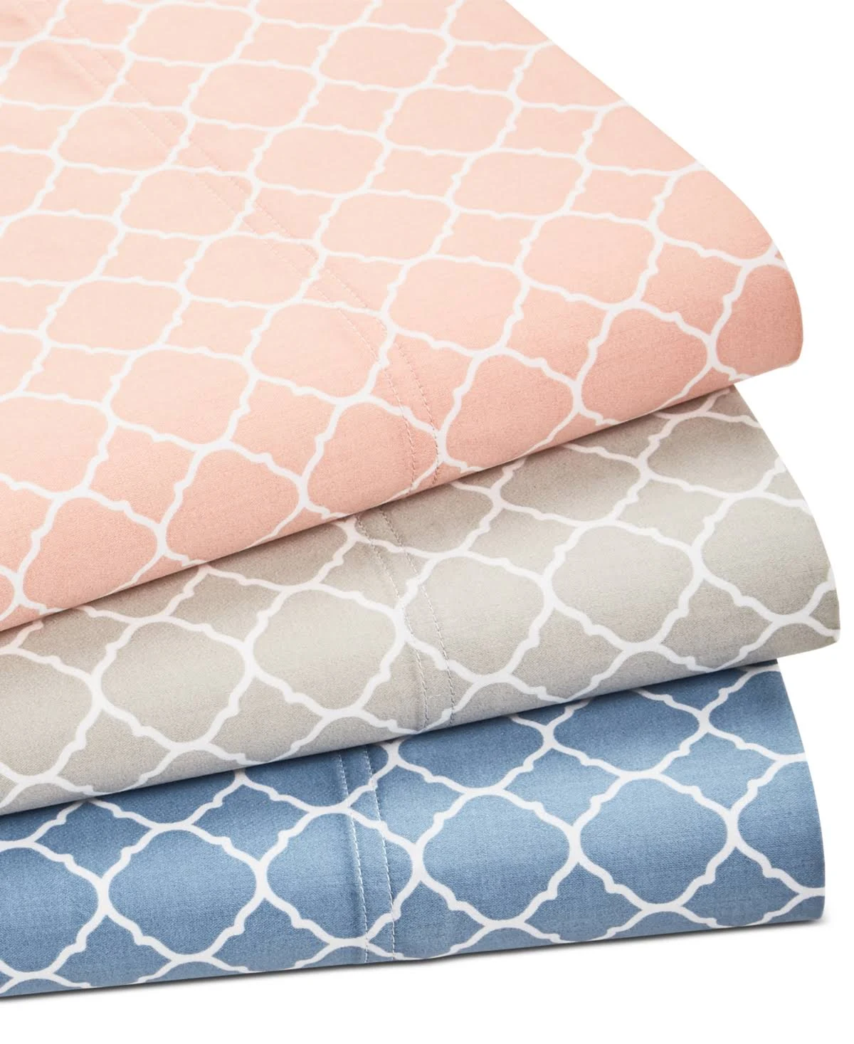 Charter Club Damask Designs Printed Geo Full 4-pc Sheet Set, 500 Thread Count, Created for Macy&s - Inverted Smoke