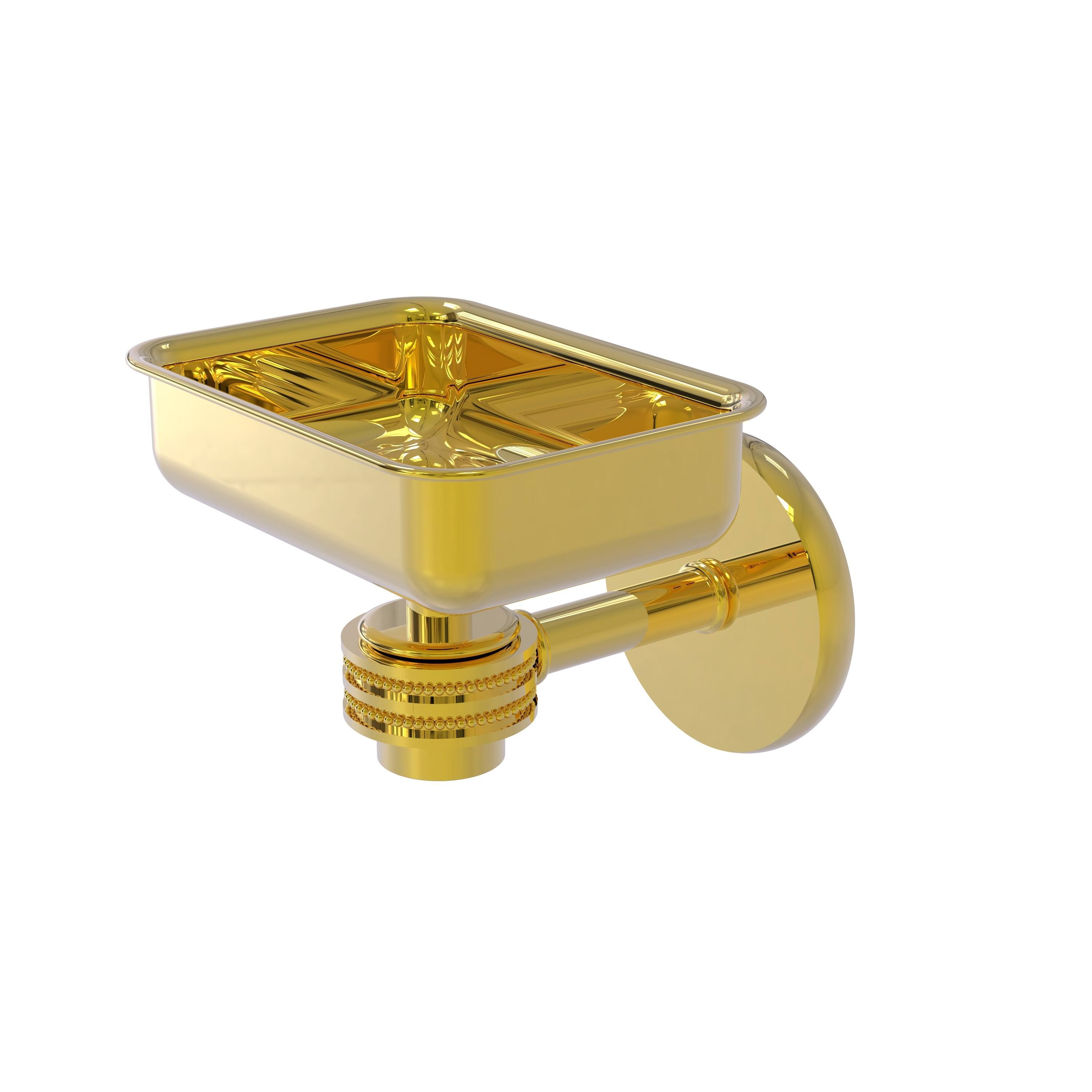 Allied Brass Satellite Orbit One Wall Mounted Soap Dish with Dotted Accents - Satin Brass
