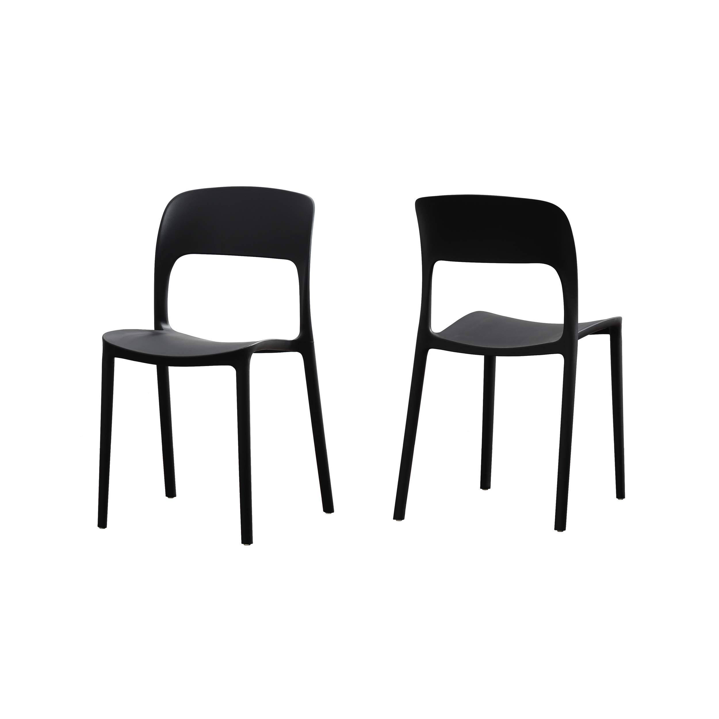 Dean Outdoor Plastic Chairs (Set of 2) Black