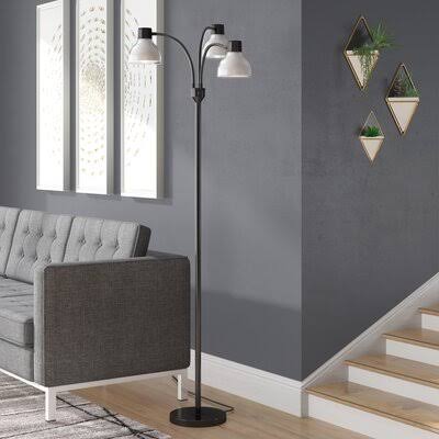 Campanella 69x22 Tree Floor Lamp Ebern Designs Base Finish: Black Nickel