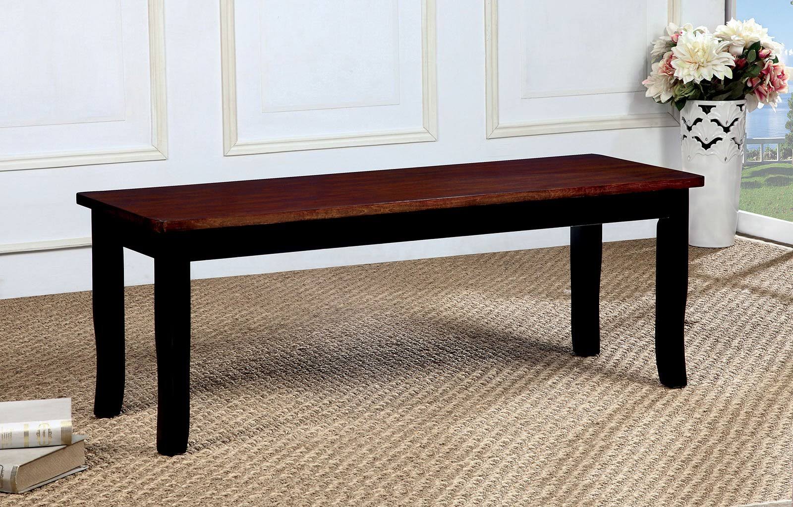 Furniture of America Bench Dover Black Cherry