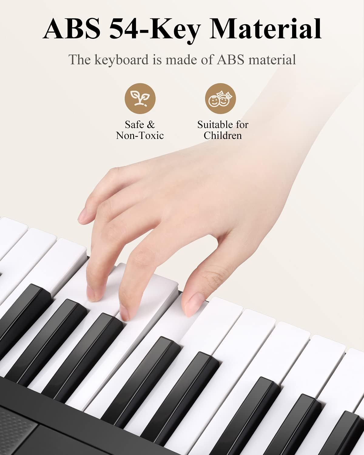 Eastar 54 Key Piano Keyboard, Keyboard Piano for Beginner/Professional, Portable Electronic Keyboard with Piano Stand, Bench, Music Stand, Headphone, Power Adapter and Note Stickers, Black, Ek-54A