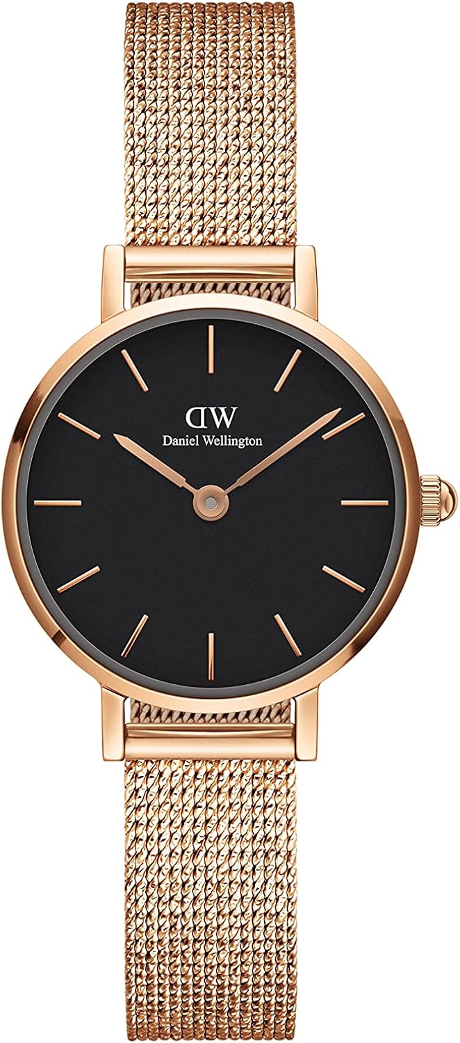 Daniel Wellington Petite Melrose Watch, Rose Gold Mesh Bracelet, 24mm