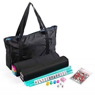 We Pay Your Sales Tax American Mahjong Set Waterproof Black Nylon wtih Blue Stitches Bag 4 Color Pushers/Racks Western Mahjongg