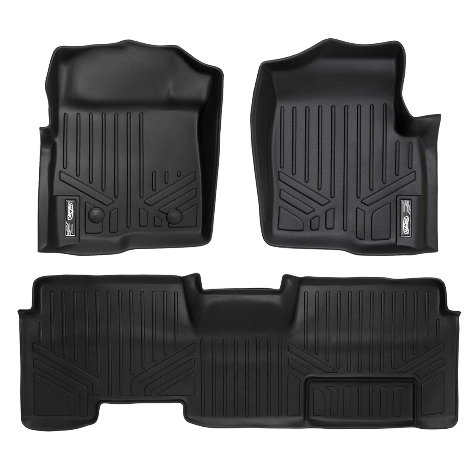 Maxliner Maxfloormat All Weather Floor Mats Liner F-150 Super Cab W Flow Console Black