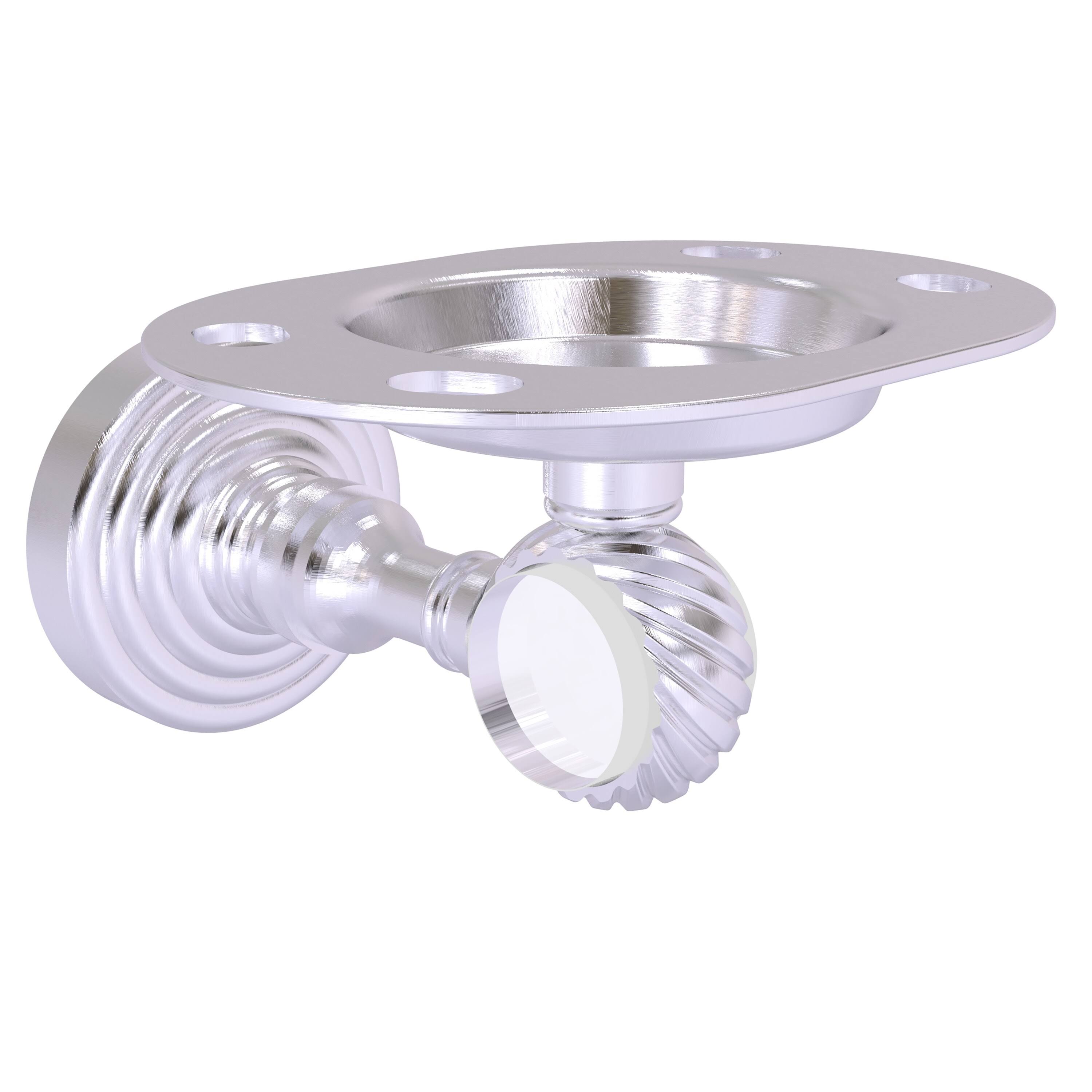 Allied Brass Pacific Grove Collection Tumbler and Toothbrush Holder with Twisted Accents - Satin Chrome