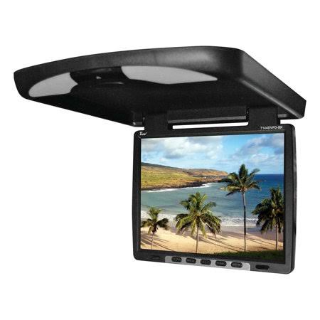 Tview T144DVFDBK 14 inch Flip Down Monitor with Built in DVD Ir/fm Trans Black