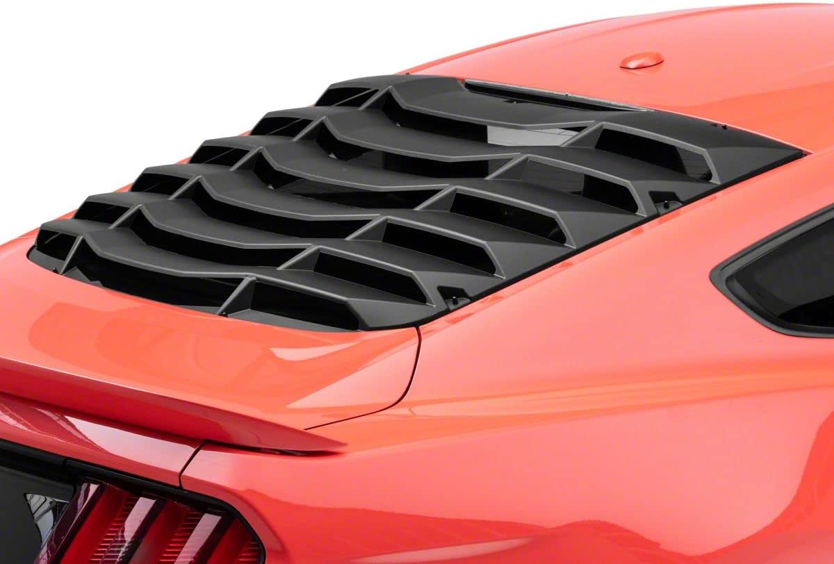 MP Concepts Rear Window Louvers; Matte Black Compatible with 15-22 Mustang Fastback