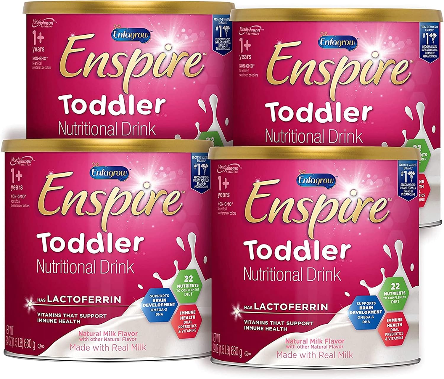 Enfagrow Premium Toddler Nutritional Drink 32 oz. Powder Can (Pack of 6) Dual Prebiotics for Immune Support, DHA for Brain Development, Natural Milk Flavor (Former Toddler Next Step) from Enfamil