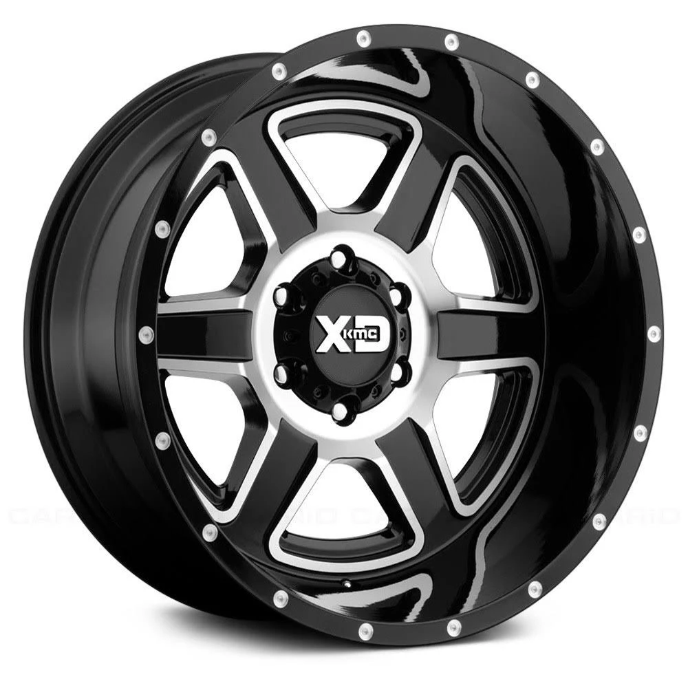 Chevy Silverado 2500 XD Machined Black Fusion Wheels