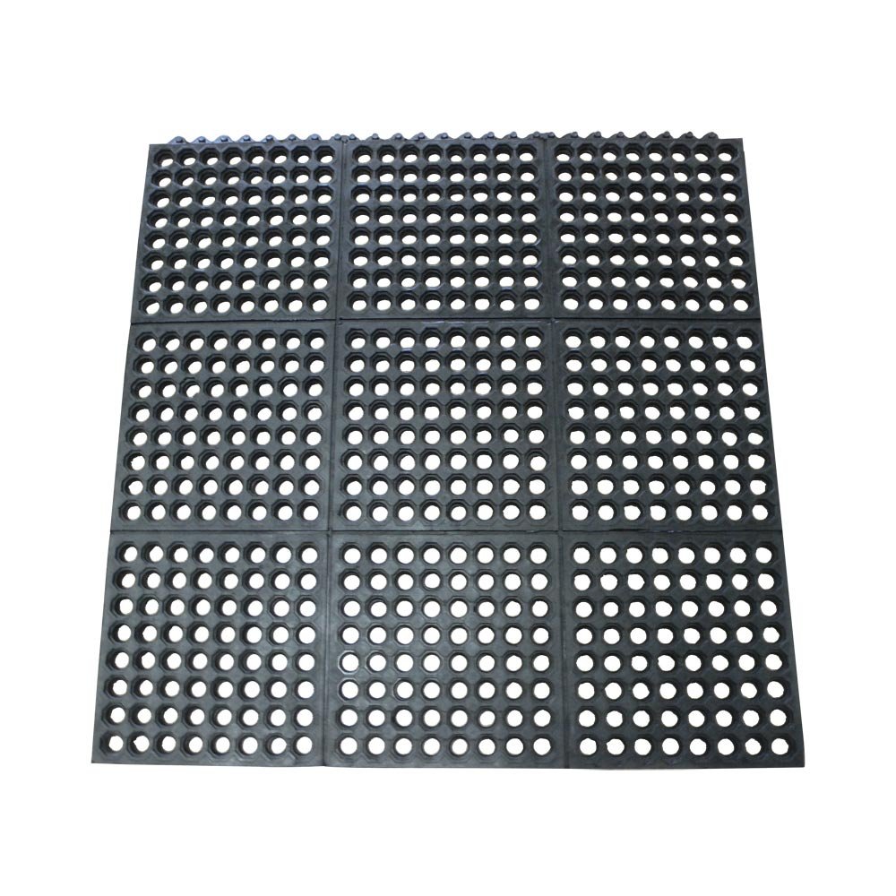 Rubber-Cal 03-122-INT-BK Dura-Chef Commercial Interlock Anti-Fatigue Rubber Matting, 36
