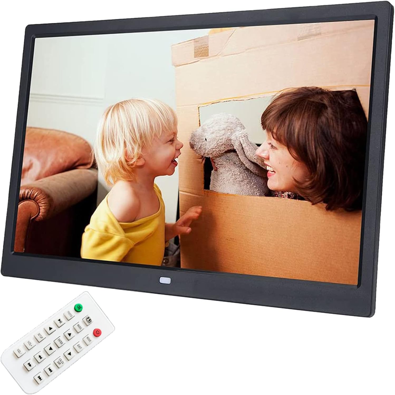 20 inch New Digital Picture Frame 1440x900 IPS Screen Digital Photo Frame with Remote Control Adjustable Brightness Timing Power On/Off Background Music Support- Gift for Friends and Family (Black)
