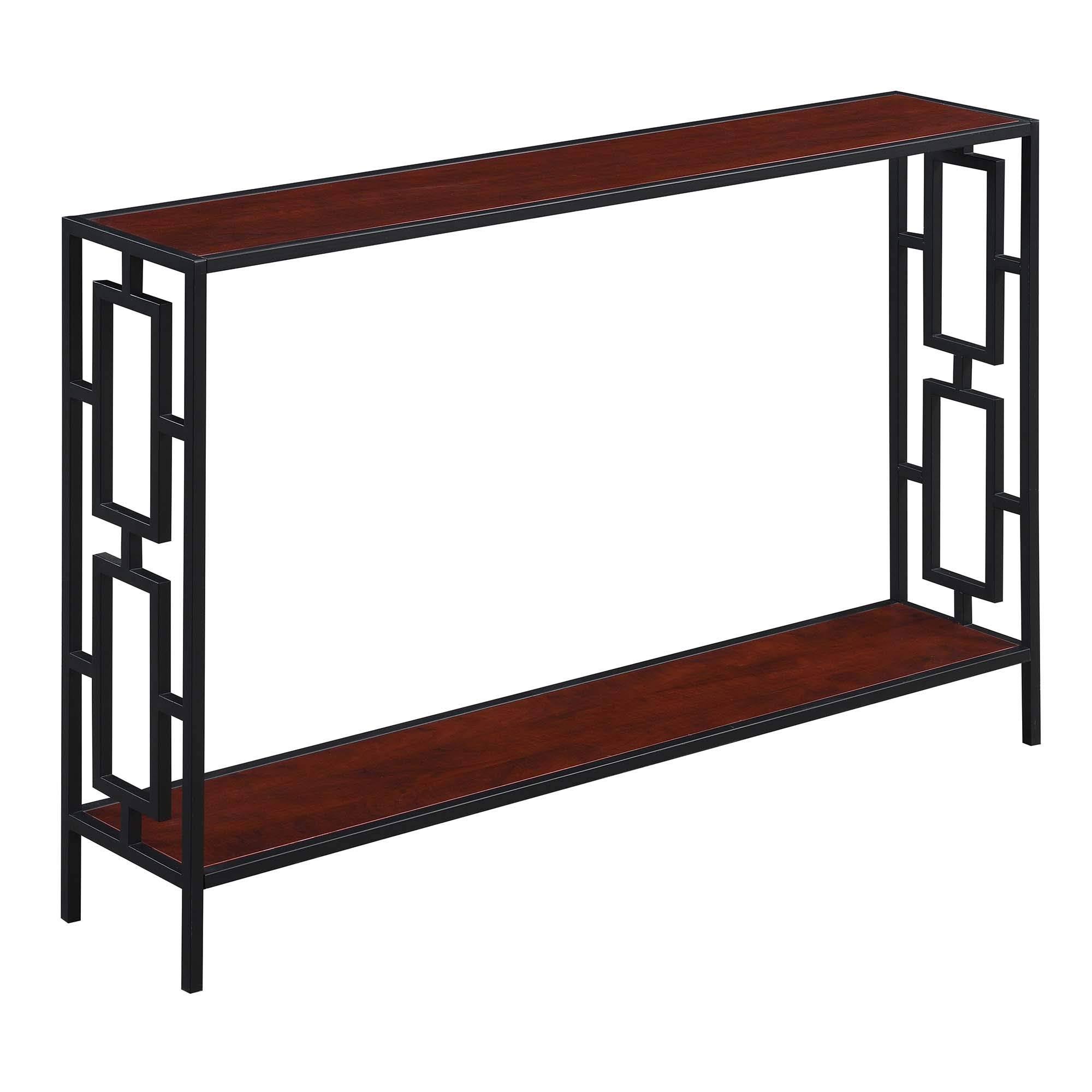 Convenience Concepts Town Square Metal Frame Console Table Cherry / Black