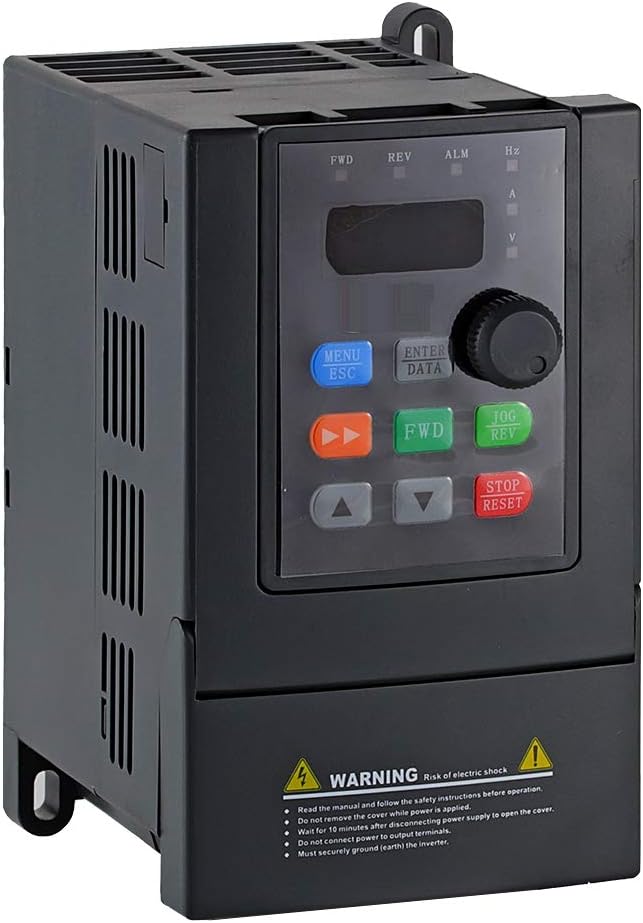ATO 1/2 hp 0.4 kW VFD, Single Phase 220V Input & Output VFD, 1 Phase Variable Frequency Drive for Single Phase AC Motor