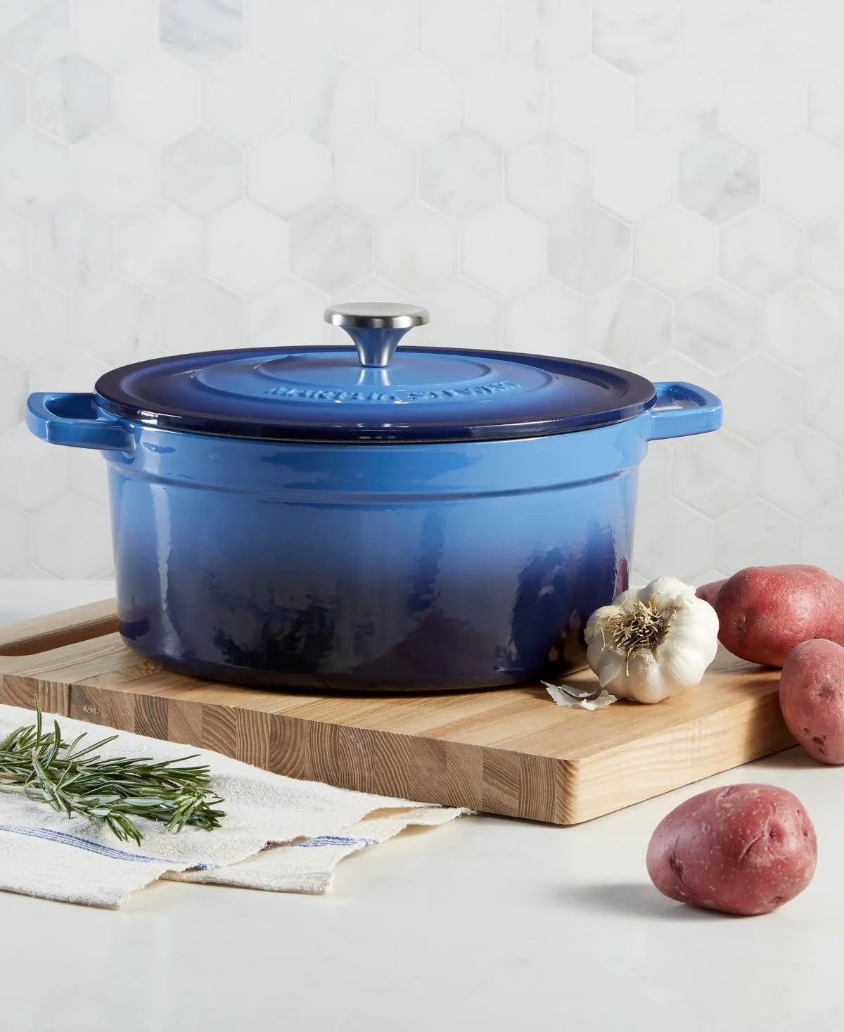 Martha Stewart Collection Enameled Cast Iron Round 6-Qt. Dutch Oven, Created for Macy&s 7906242