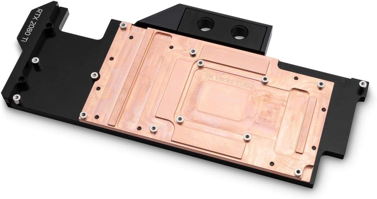 EKWB EK-Vector RTX RE 2080 Ti GPU Waterblock with Black Backplate, Copper/Acetal/Black