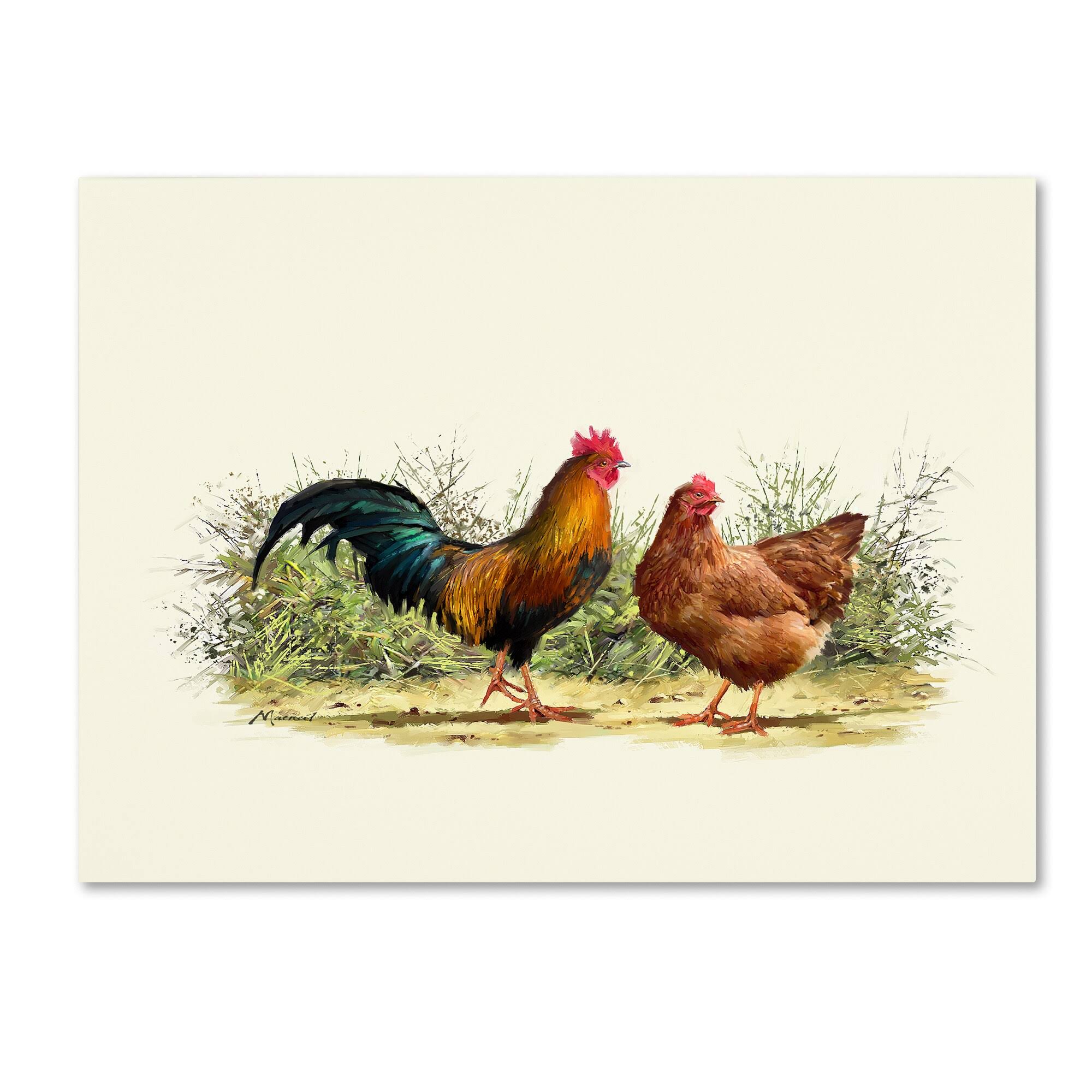 Trademark Fine Art Cockerel and Hen Copy by The Macneil Studio, 24x32-Inch