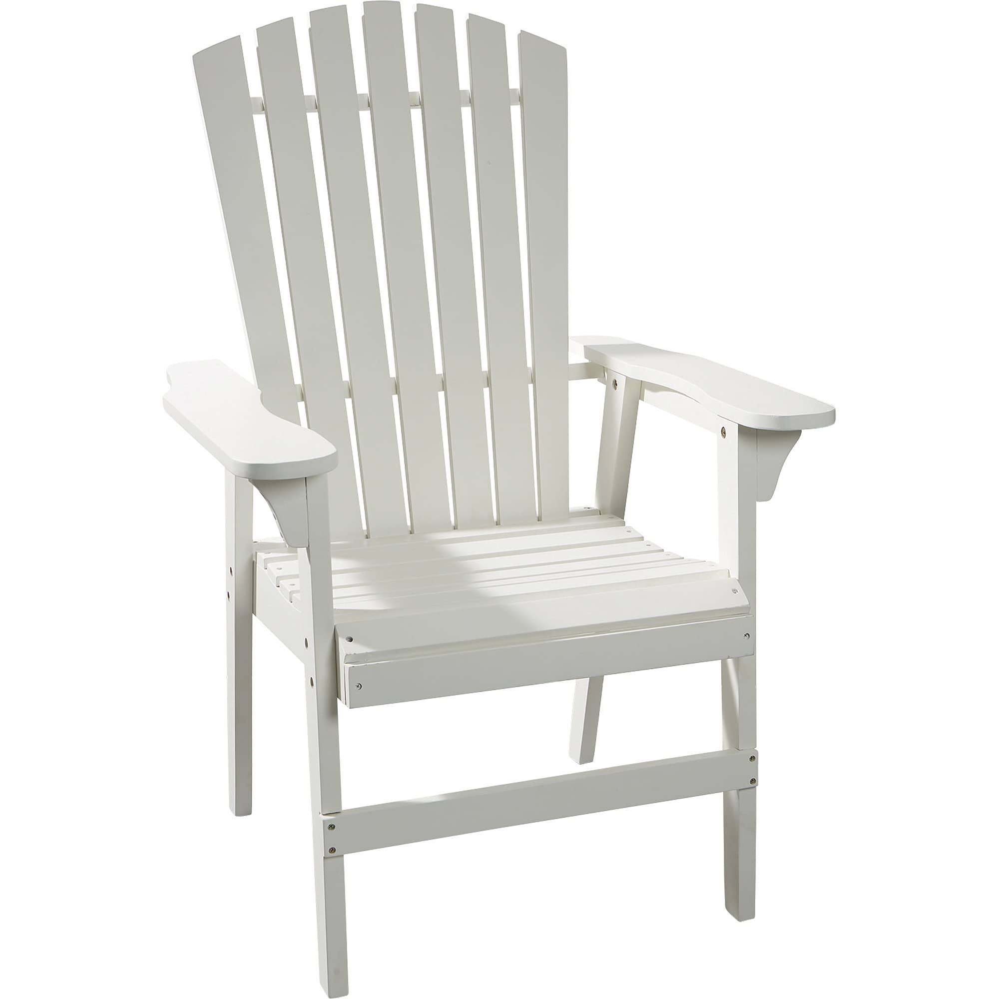 Leigh Country Painted Acacia Wood Upright Adirondack Chair - White