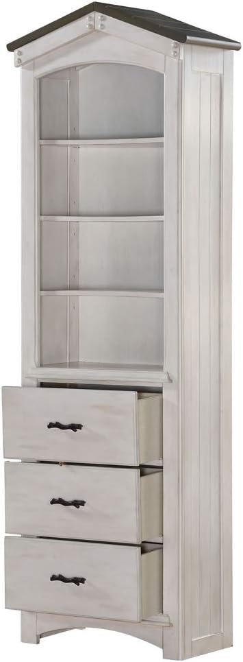 ACME Furniture Tree House Bookcase, Weathered White & Washed Gray