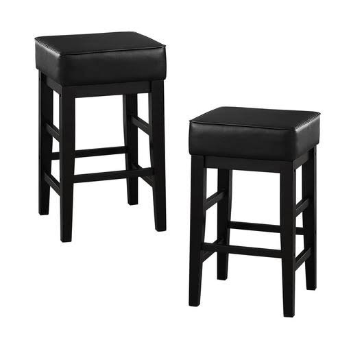 Lexicon 24x22 Height Square Stool, Set of 2, Black