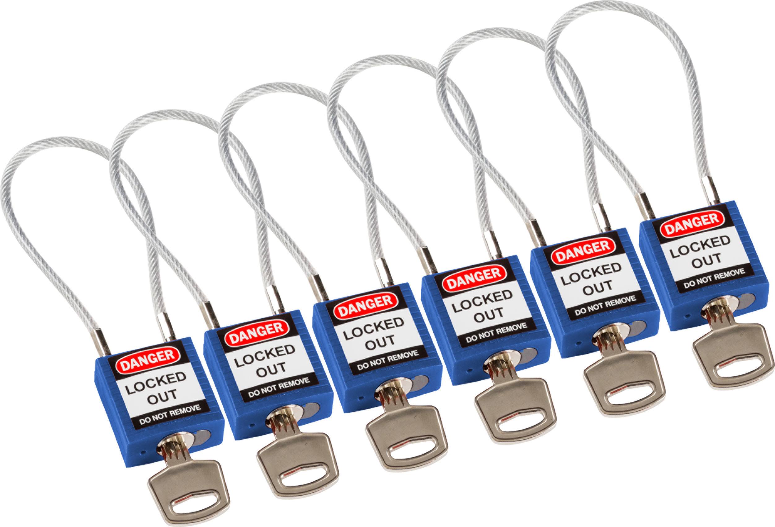Brady 146130, 4.2x22 Compact Cable Padlock KA - Blue