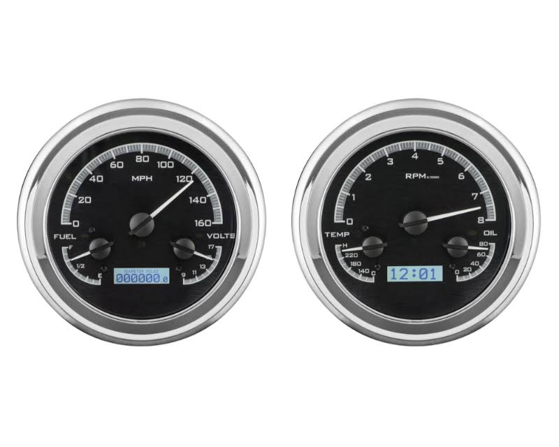 Dakota Digital 47-53 Chevy GMC Truck Analog Gauge Kit Black White VHX-47C-PU-K-W