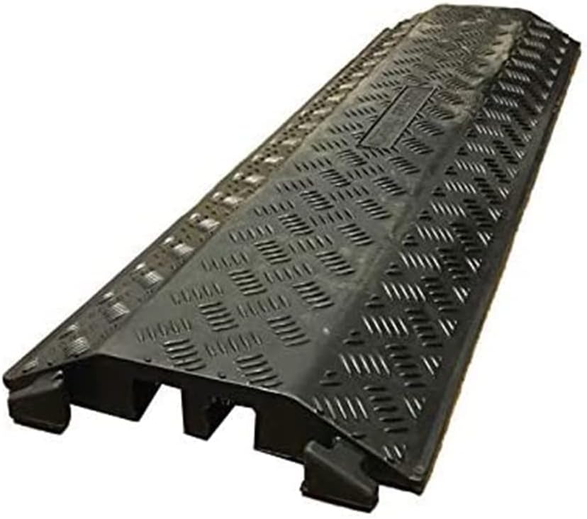 Kable Kontrol Drop Over Floor Cord Cover &ndash; 40&rdquo; Inch Long 2 Channel Cable or Wire Protector &ndash; Rubber Ramp for Indoor and Outdoor Use &ndash; Black