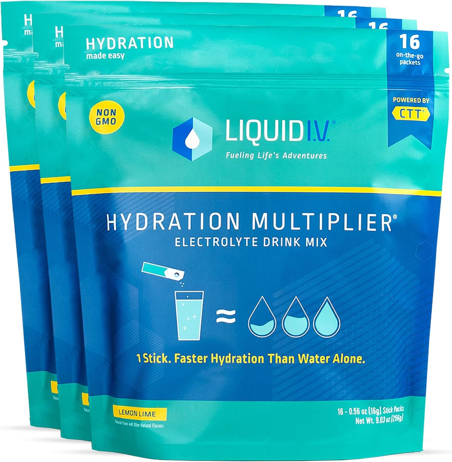 Liquid I.V. Hydration Multiplier - Lemon Lime - Hydration Powder Packets | Electrolyte Drink Mix | Easy Open Single-Serving Stick | Non-GMO | 48 Sticks Pack of 2