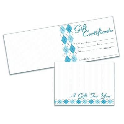 Adams GFTCRD Card Folded Gift Certificate 20 Cards and Envelopes per Pack