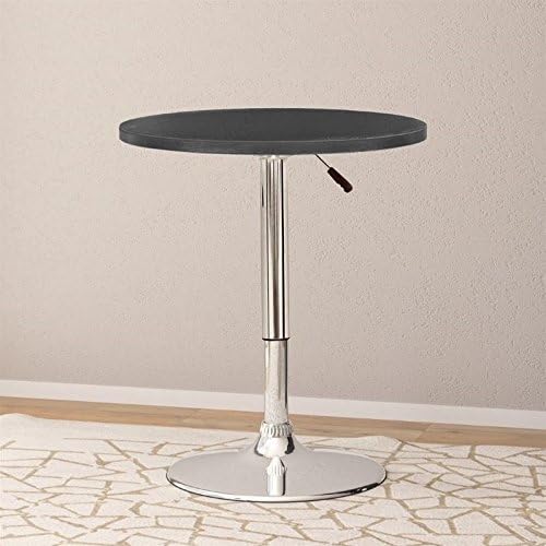 Atlin Designs Adjustable Round Pub Table in Black
