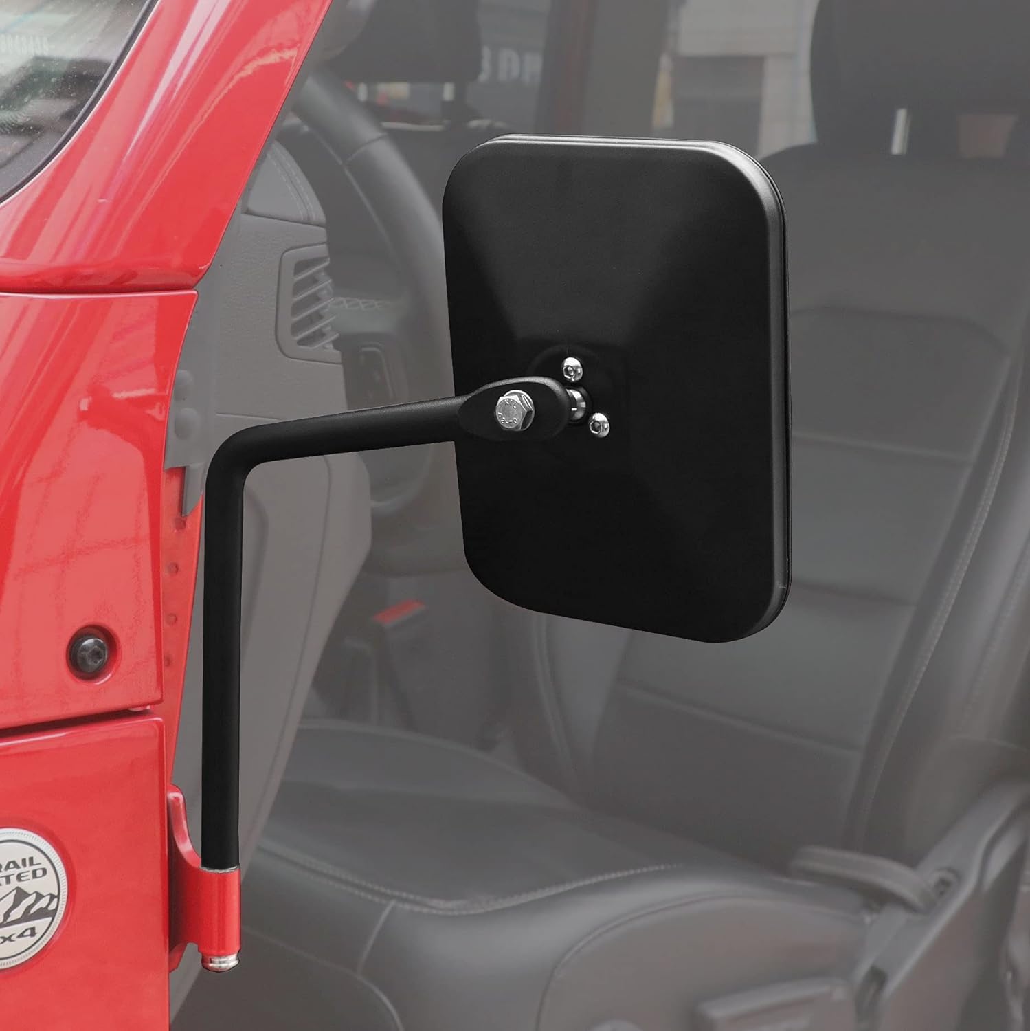 Cartaoo Mirrors Doors Off, Side Rear View Mirror Compatible with Jeep Wrangler 2007-2021 JK JL JT&Gladiator Accessories, Anti-Shake Easy Install Door Hinge Mirror for Safe Doors Off Driving，1 Pair