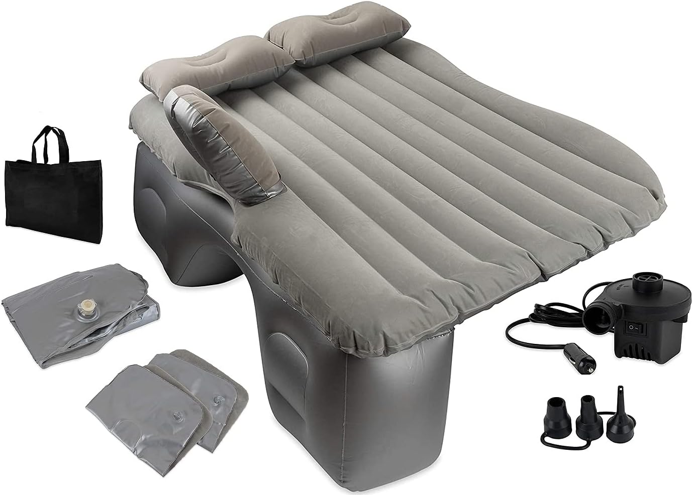 OLIVIA & AIDEN Inflatable Car Air Mattress with Pump (Portable) Travel, Camping, Vacation | Back Seat Blow-Up Sleeping Pad | Truck, SUV, Minivan (Car Mattress, Grey)