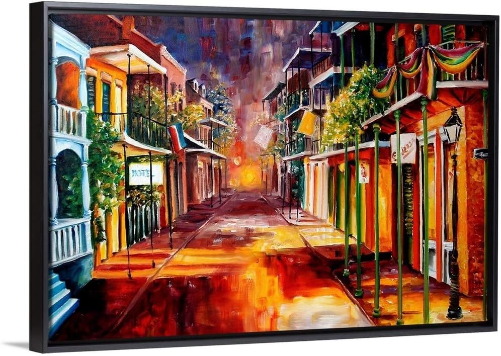 Twilight in New Orleans Black Float Frame Canvas Art, New Orleans Artwork