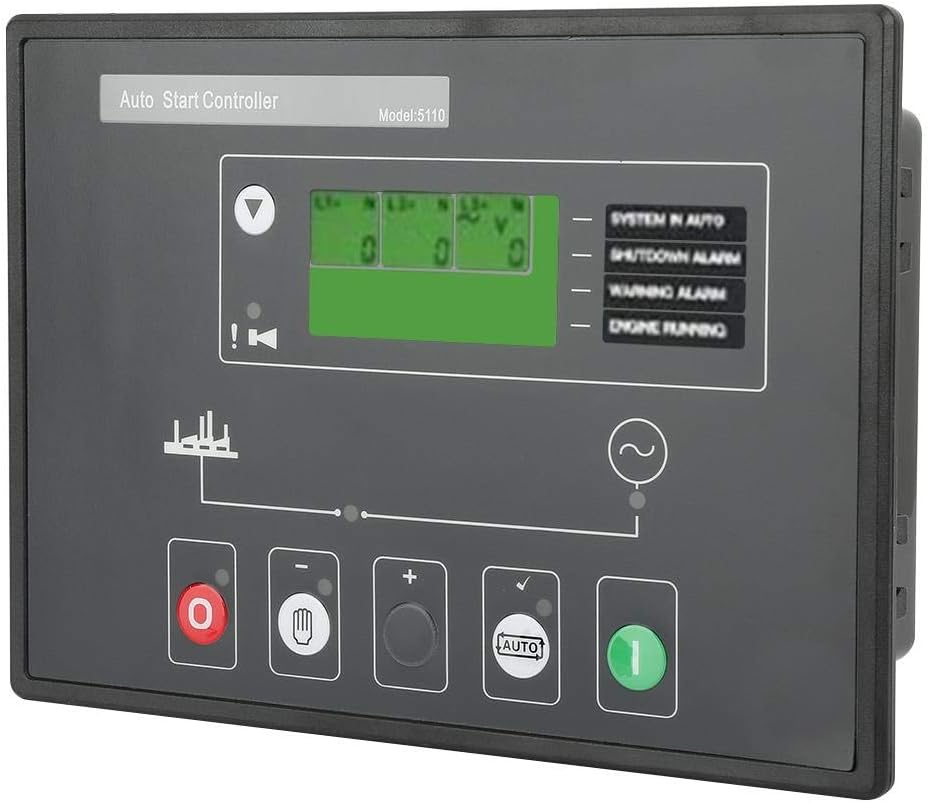 Acogedor Generator Control Panel, DSE5110 Deep Sea Electronic Generator Controller Module Control Panel with 132 x 64 Pixel LCD Display, IP65 Protection Generator Sensing for Electronic Components Pack of 2