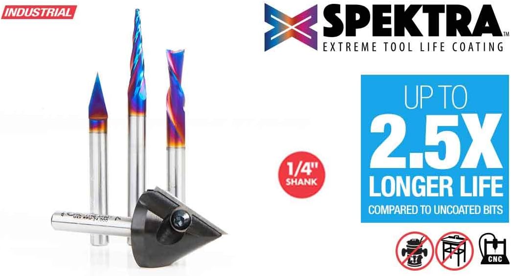 Amana Tool AMS-102 X-Carve 4-Pc CNC Router Bit Starter Pack 1/4 Inch Shank