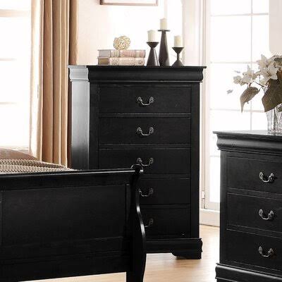 Manderly 5 Drawer 32x22 W Chest Canora Grey Color: Black