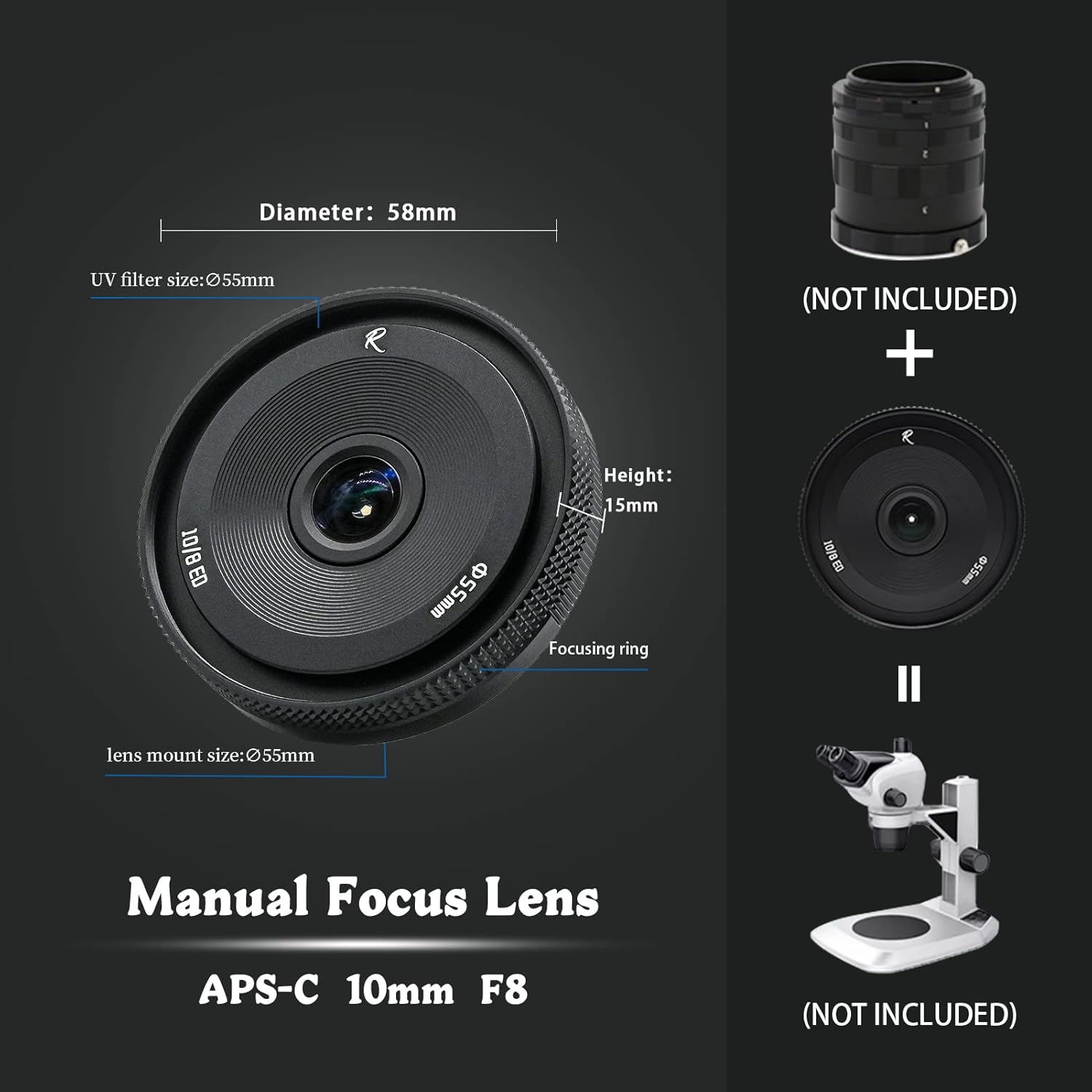 AstrHori 10mm F8 II Ultra Wide Angle Fisheye APS-C Manual Prime Lens with Starburst Effect & Filter Slot Compatible with Leica/Panasonic/Sigma L-Mount Mirrorless Camera TL,TL2(Black)