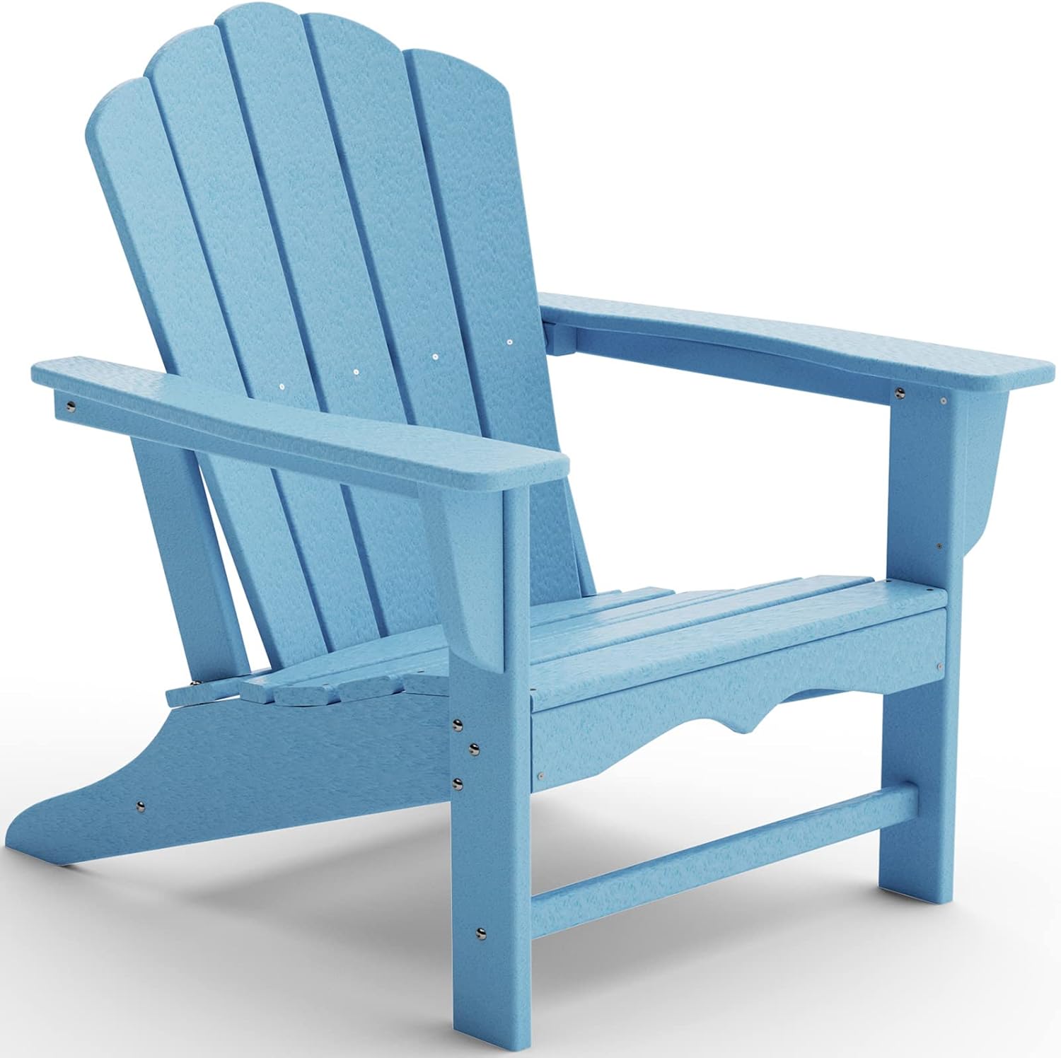 KINGYES Folding Adirondack Chair, HDPE All-Weather Folding Adirondack Chair, Brown