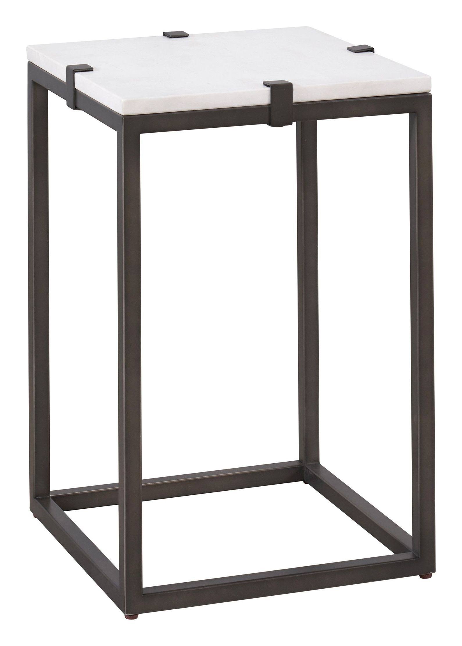 Universal Modern Farmhouse White and Black Archer Chairside Table