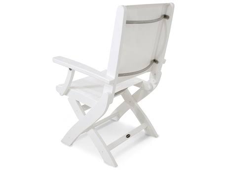 POLYWOOD 9000-BL915 Coastal Folding Chair in Black / Onyx Sling